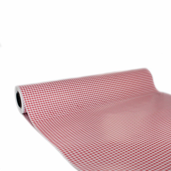 Bobina de Papel de Regalo Cuadros Vichy Rojos 62cms 80m