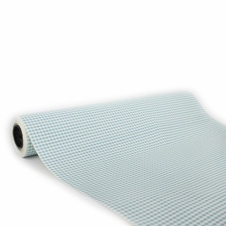 Bobina de Papel de Regalo Cuadros Vichy Azul 62cms 80m