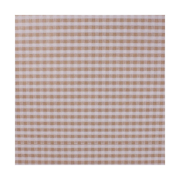 Bobina de Papel de Regalo Kraft Cuadros Vichy Blancos 62cms 100m