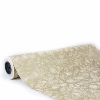 Bobina de Papel de Regalo Estampado Dorado 62cms 80m