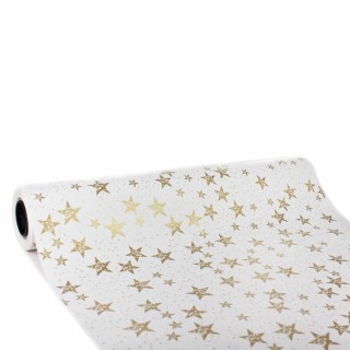 Bobina de Papel de Regalo Estrellas Oro 62cms 80m