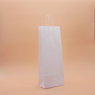 Bolsa de Papel Asa Rizada Botella 15+8x39,5 Caja de 500 Unidades