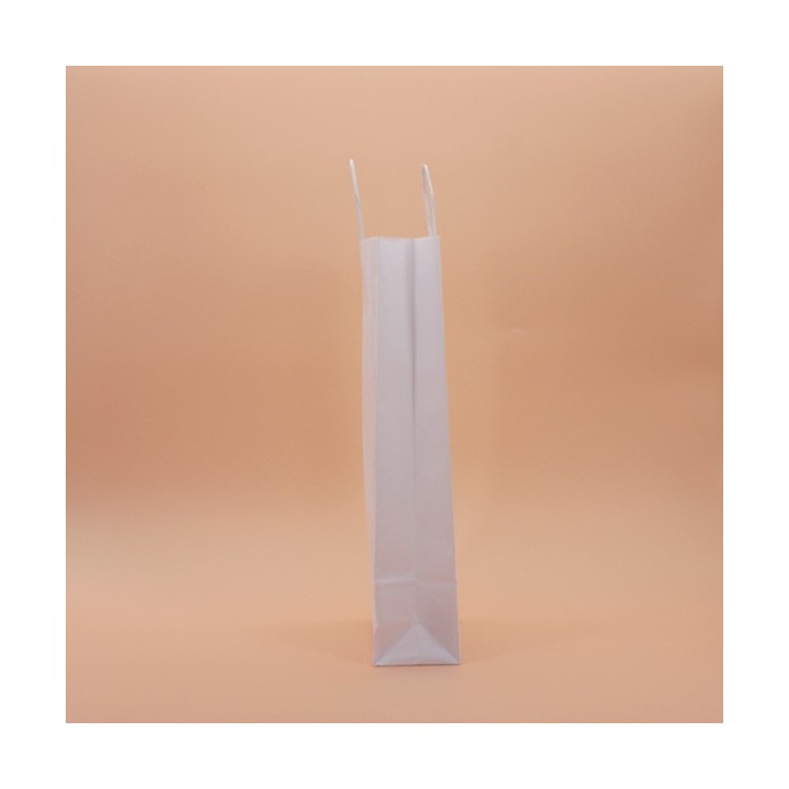 Bolsa de Papel Asa Rizada Botella 15+8x39,5 Caja de 500 Unidades