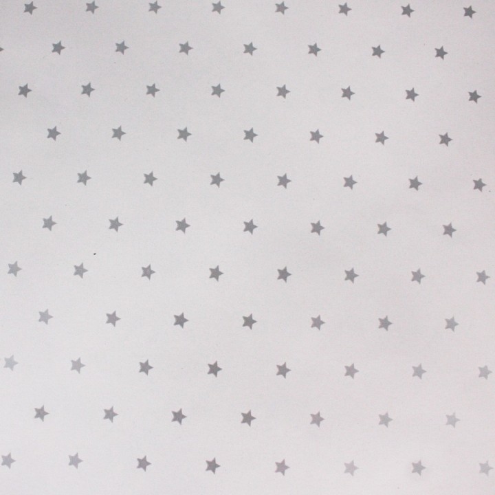 Bobina de Papel de Regalo Estrellitas Plata 62cms 80m