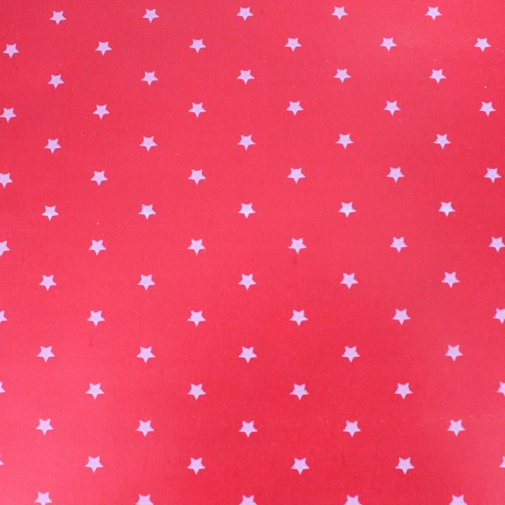 Bobina de Papel de Regalo Rojo con Estrellitas en Blanco 62cms 80m