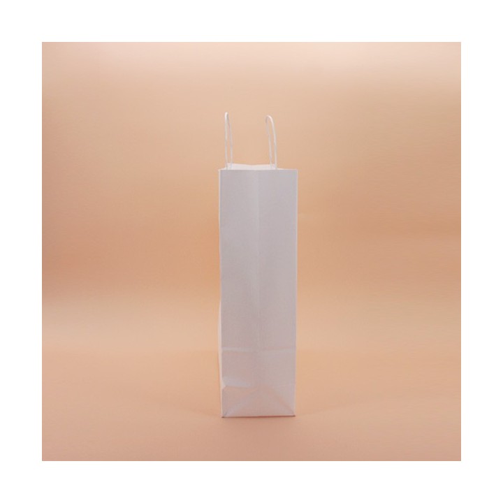 Bolsa de Papel Asa Rizada Blanco Celulosa 32+13x41 Caja de 250 Unidades