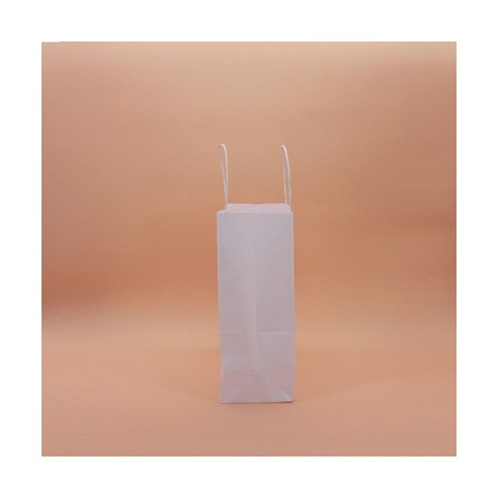 Bolsa de Papel Asa Rizada Blanco Celulosa 26+12x31 Caja de 250 Unidades