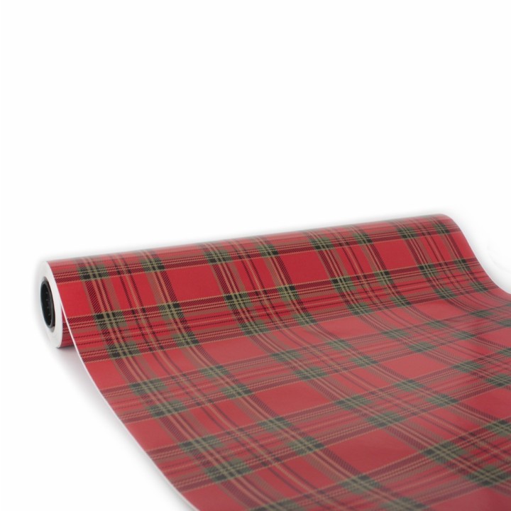 Bobina de Papel de Regalo Cuadros Escoceses Rojos 62cms 80m