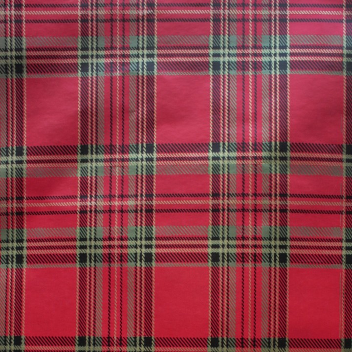 Bobina de Papel de Regalo Cuadros Escoceses Rojos 62cms 80m