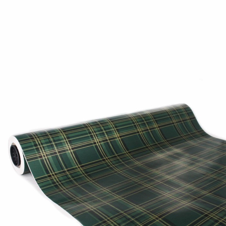 Bobina de Papel de Regalo Cuadros Escoceses Verdes 62cms 80m