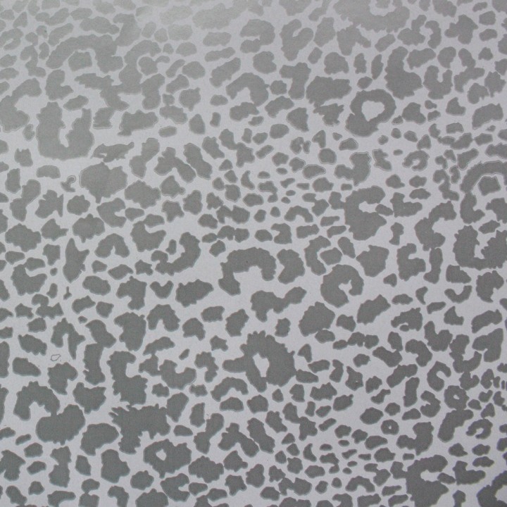 Bobina de Papel de Regalo Manchas de Leopardo en Plata 62cms 80m