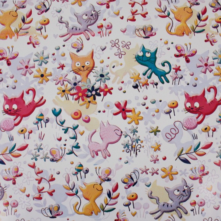 Bobina de Papel de Regalo Gatitos 62cms 80m