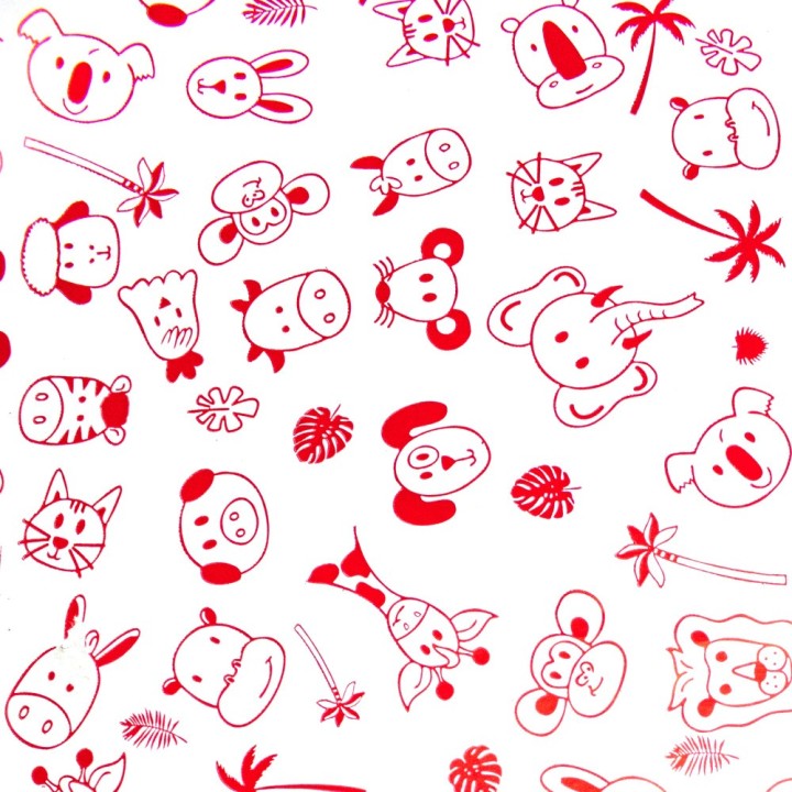 Bobina de Papel de Regalo Dibujos Animales Rojos 62cms 80m