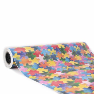 Bobina de Papel de Regalo Infantil Puzle Colores 62cms 80m
