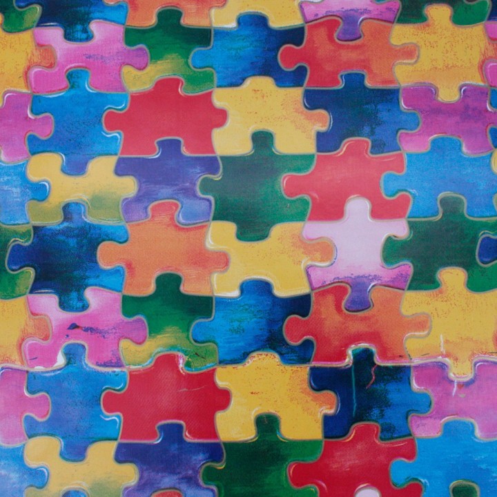 Bobina de Papel de Regalo Infantil Puzle Colores 62cms 80m