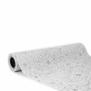 Bobina de Papel de Regalo Felicidades Plata 62cms 80m