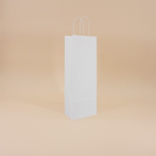 Bolsa de Papel Asa Rizada Botella 15+8x39,5 Caja de 500 Unidades