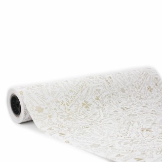 Bobina de Papel de Regalo Felicidades Oro 62cms 80m