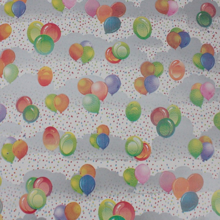 Bobina de Papel de Regalo Infantil Globos de Colores 62cms 80m