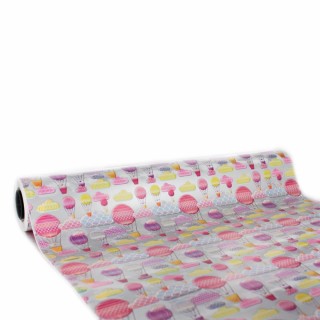 Bobina de Papel de Regalo Infantil Globos Rosas de Colores 62cms 80m