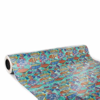 Bobina de Papel de Regalo Estucado Peces de Colores 62cms 80m