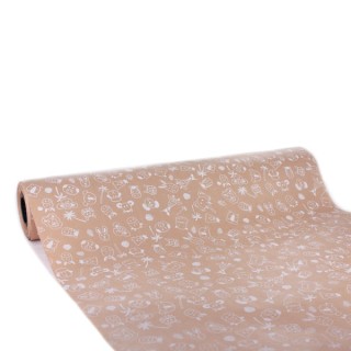 Bobina de Papel de Regalo Kraft Animales Blancos 62cms 100m