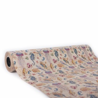 Bobina de Papel de Regalo Kraft Detalles Mar 62cms 100m