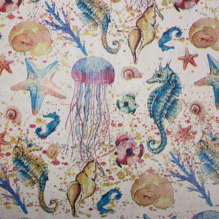 Bobina de Papel de Regalo Kraft Detalles Mar 62cms 100m