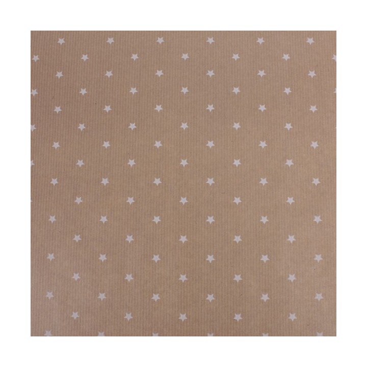 Bobina de Papel de Regalo Kraft Estrellitas Blancas 62cms 100m