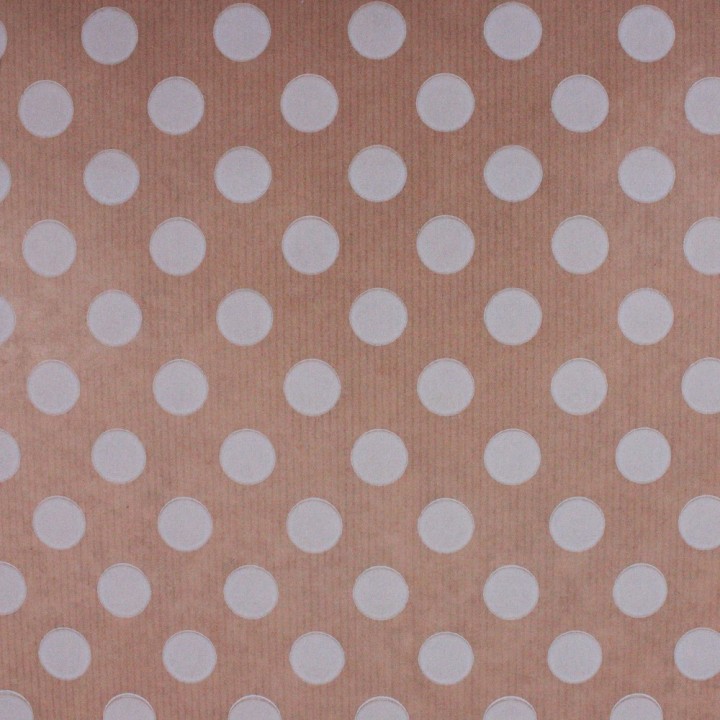 Bobina de Papel de Regalo Kraft Lunares Grandes Blancos 62cms 100m