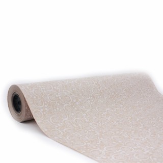 Bobina de Papel de Regalo Kraft Estampado Blanco 62cms 100m