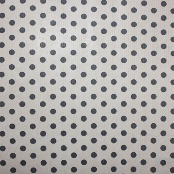 Bobina de Papel de Regalo Kraft Lunares Medianos Blancos 62cms 100m