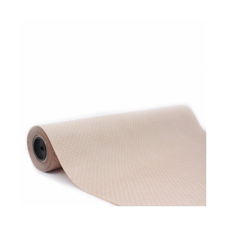 Bobina de Papel de Regalo Topito Pequeño Blanco  62cms 100m