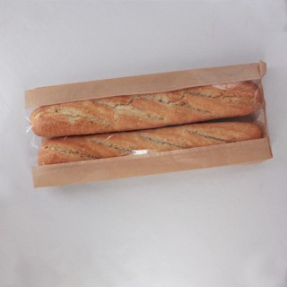 Bolsa de Papel Sobre Pan 3 Barras 20+5x50 Con Ventana Caja de 1.000 Unidades