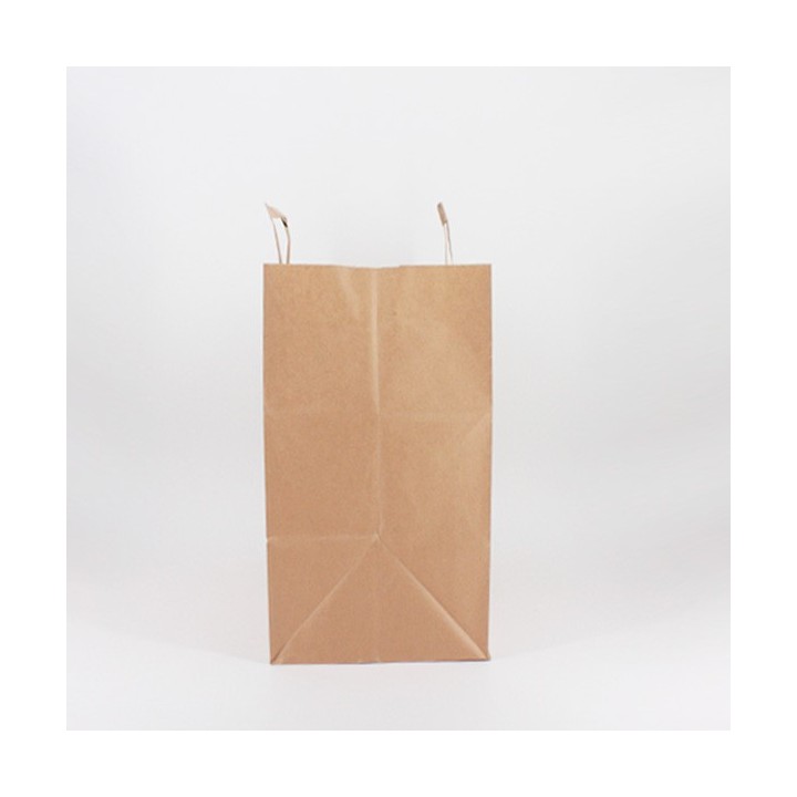 Bolsa de Papel Asa Plana Kraft Marrón 27+17x29 Caja de 300 Unidades